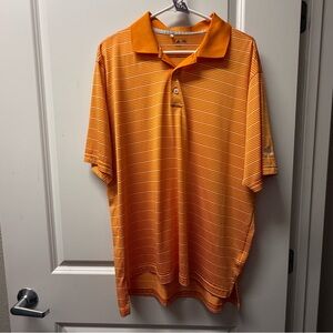 #75 adidas Men's Bright Orange Polo Shirt Size Large
